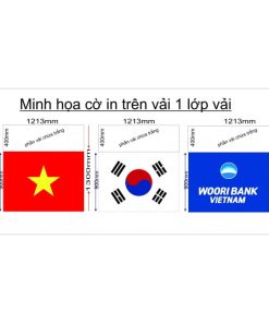 in khăn trải bàn theo thiết kế của khách hàng 9 in cờ công ty theo yêu cầu